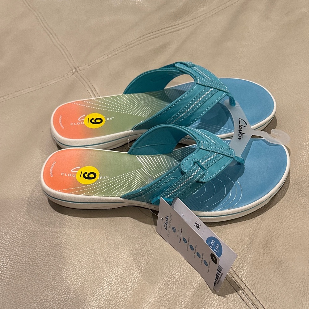 Clarks Blue and Green Women's Sandals - Picture 4 of 5